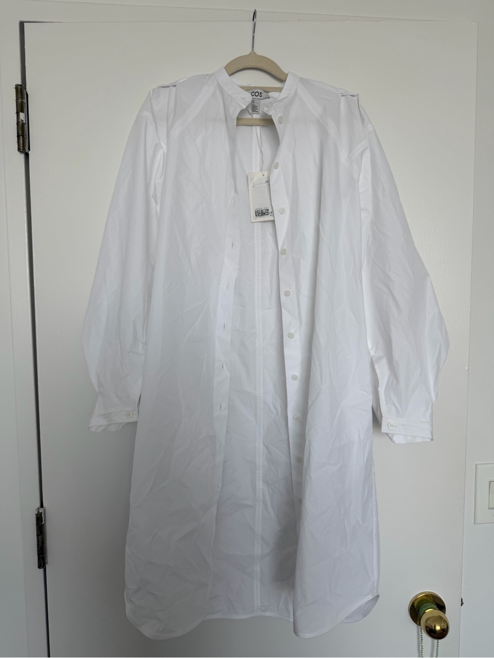 COS White Button-Down Shirt Dress